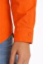 Long Sleeve Shirt with Buttons, Classic Collar, Suitable for Casual and Office Wear - Orange - 4
