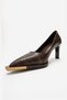 Carlotta Brown Striped Women's Heeled Shoes - 8