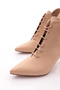 K315 Women's Pointed Toe Short Thin Heeled Boots - 4