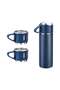 Black Stainless Steel Vacuum Flask Set with 2 Drinking Cups, 600ml - 7