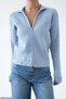 Women's Double Zipper Ribbed Woven Wool Knitwear Cardigan - 2
