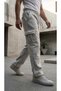 Men's Warm Three-Thread Cargo Pocket Sweatpants with Inner Pockets - 5