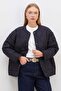 Waterway Patterned Quilted Snap Button Coat - 5
