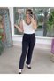 Women's Nola 36-50 Size Lycra Gathering Spanish Leg Large Size 4 Season Crepe Trousers - 8