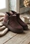 Brown Fur Lined Short Cold-Resistant Suede Women's Boots & Booties - 3