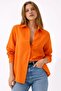 Long Sleeve Shirt with Buttons, Classic Collar, Suitable for Casual and Office Wear - Orange