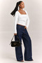Square Neck Gathered Ecru Long Sleeve Blouse - 3