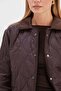 Waterway Patterned Velvet Detailed Quilted Coat - 4