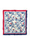 Oriental Birds – Red and Navy Blue Satin Scarf with Bird and Flower Pattern 70×70 cm - 5