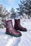 Non-Slip Lightweight Waterproof Sole Belt Detail Short Zippered Girls Boys Winter Boots - 6