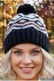 Women's Pompom Folded Patterned Knitted Winter Beanie - 7