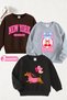 Girl's 3-Pack Brown-Grey-Black Children's Sweatshirt with Embossed Cherry and Dog Prints
