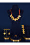 Dubai Style Black White Coin Pendant Gold Plated Jewelry Set, Choker Earrings Bracele