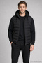 Men's Black Slim Fit Puffer Vest with Removable Hood and Zipper Pockets - 3