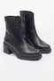 Venüs Genuine Leather Thick Heeled Zippered Boots - 2