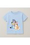 Bluey and Bingo Party Hat Printed Kids' T-Shirt 100% Cotton Baby Blue