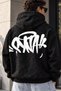 Unisex Oversize Washed Graffiti Printed Zippered Hooded 3 Thread Sweatshirt Comfortable Fit Daily Use Streetwear Hoodie - 4