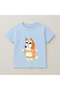 Bluey Bingo Hand-Waving Printed Kids' T-Shirt 100% Cotton Baby Blue