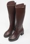 Venüs Genuine Leather Thick Heeled Boots with Elastic Back - 3