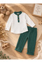 Boy's Muslin Long Sleeve Shirt and Pants 2-Piece Set - 2