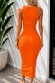 Women's Camisole Ribbed Crew Neck Sleeveless Midi Dress - 2