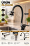Kitchen Faucet Flexible Spiral Sink Tap with 2 Functions and Shower Head Black Chrome - 4
