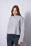 Asymmetric Collar Oversize Knitwear Sweater Gray