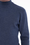 İndigo Men's 80% Wool 20% Acrylic Ribbed Knit Half Turtleneck Sweater Trist-5372 - 5