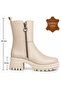 Violet Beige Genuine Leather Women's Boots - 6