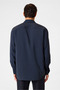 Comfort Fit Navy Blue Long Sleeve Shirt - 6