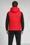Men's Red Detachable Hooded Slim Fit Puffer Vest with Zipper Pockets - 6
