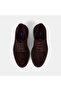 Men's Bitter Brown Lace-Up Suede Shoes with Threaded Soles - 6