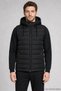 Men's Black Slim Fit Puffer Vest with Removable Hood and Zipper Pockets - 5