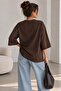 Women's Oversize Modal Blouse with Three-Quarter Sleeves Basic Lnc34 - 3