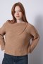 Asymmetric Collar Oversize Knitwear Sweater Camel - 4