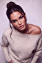 Asymmetrical Batwing Sleeve Embellished Soft Knit Sweater - 5