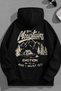 Unisex 3 Thread Cotton Black Mountainsemotion Print Loose Fit Sweatshirt Hoodie