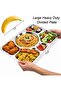 4 Pack Stainless Steel Divided Dinner Plates, 6 Compartment, 15.6x11.6 Inches - 7