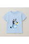 Bluey Hand-Waving Printed Children's T-Shirt 100% Cotton Baby Blue