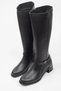 Venüs Genuine Leather Thick Heeled Boots with Elastic Back - 3