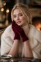 Red Color Glamorous Luxury Figured Gloves