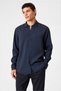Comfort Fit Navy Blue Long Sleeve Shirt - 3