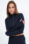 Zippered Long Sleeve Blouse H9053