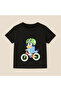 Bluey Bicycle Printed Kids T-Shirt 100% Cotton Black