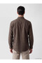 Lcwaikiki Classic Brown Regular Fit Dobby Men's Shirt - 3