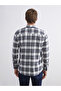 Black Regular Fit Long Sleeve Plaid Men's Shirt from Plus-Store - 4