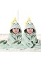 Dinosaur Baby Bath Towel with Hood, Light Green, Soft Microfiber, 80 x 80 cm, Quick Dry, 0-2 Years - 4
