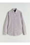 Slim Fit Long Sleeve Striped Men's Shirt - 5