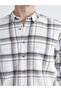Regular Fit Long Sleeve Plaid Gabardine Men's Shirt - 3
