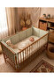Snap Fastener Crib Side Protector Double Sided 100% Cotton, 4 Piece Set 60X120 cm Full Protection Baby Side Protection Sage - 5